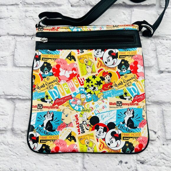 Disney‎ Parks Crossbody Purse Colorful Mickey & Friends Design Adjustable Strap - Picture 3 of 13